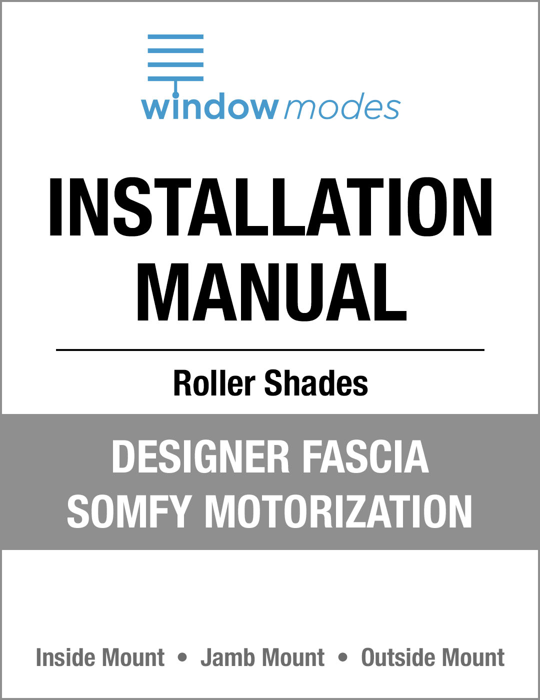 Wm Installation Manual Rs Designer Fascia Somfy Motorization Tn