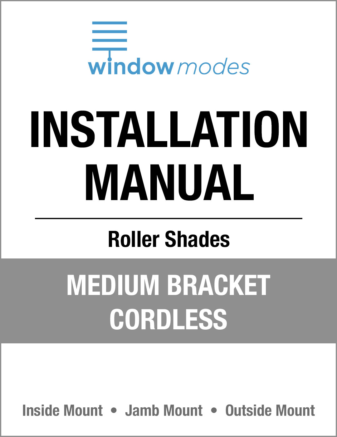Wm Installation Manual Rs Medium Bracket Cordless Tn